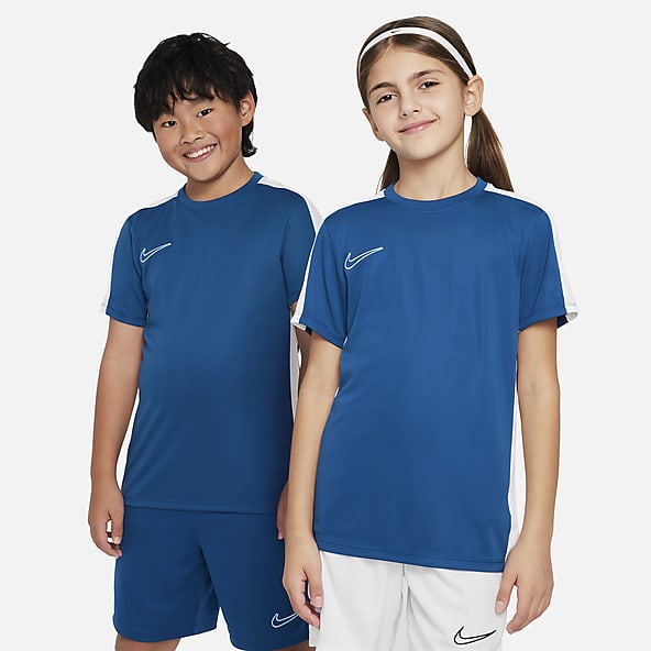 kids Nike DRI-FIT 青 ポロシャツ ナダルアカデミー Nike Training T-Shirt Dri-FIT Academy 25 - Navy/Blue/White Kids